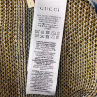 Gucci Men KAI x Gucci GG Jacquard Jumper Dark Blue Teddy Bear Wool Cotton Blend Crewneck