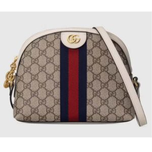 Gucci Women Ophidia GG Small Shoulder Bag Beige GG Supreme Canvas