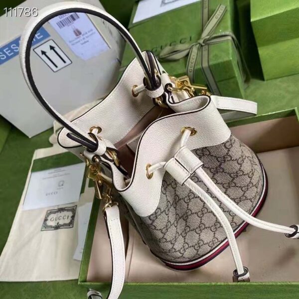 Gucci Women Ophidia Mini GG Bucket Bag Beige Ebony GG Supreme Canvas (2)