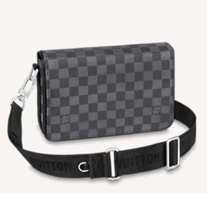 Louis Vuitton LV Unisex Studio Messenger Onyx Damier Infini Leather Cowhide Leather