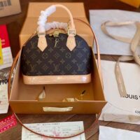 Louis Vuitton LV Women Alma BB Handbag Monogram Coated Canvas Smooth Cowhide