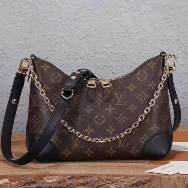 Louis Vuitton LV Women Boulogne Handbag Black Brown Monogram Coated Canvas‘ (2)