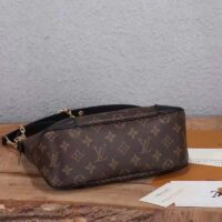 Louis Vuitton LV Women Boulogne Handbag Black Brown Monogram Coated Canvas (8)