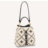 Louis Vuitton LV Women NéoNoé MM Bucket Bag Beige Embroidered Embossed Grained Cowhide (1)