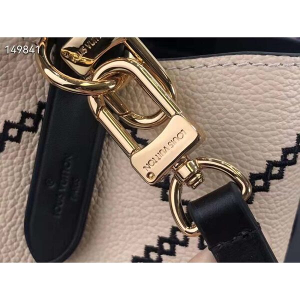 Louis Vuitton LV Women NéoNoé MM Bucket Bag Beige Embroidered Embossed Grained Cowhide (6)