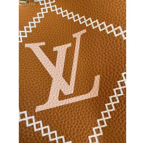 Louis Vuitton LV Women NéoNoé MM Bucket Bag Orange Embroidered Embossed Grained Cowhide (3)