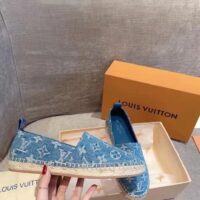 Louis Vuitton Unisex Starboard Flat Espadrille Monogram Denim Calf Leather Denim Blue (1)