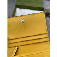 Gucci Unisex Card Case Wallet Yellow GG Leather Double G (1)