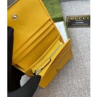 Gucci Unisex Card Case Wallet Yellow GG Leather Double G (1)