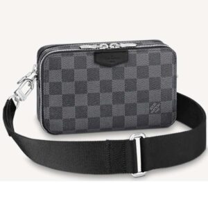 Louis Vuitton LV Unisex Alpha Wearable Wallet Damier Graphite Coated Canvas Cowhide