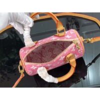 Louis Vuitton LV Unisex Nano Speedy Monogram Jacquard Denim Pink Cowhide Leather (2)