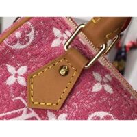 Louis Vuitton LV Unisex Nano Speedy Monogram Jacquard Denim Pink Cowhide Leather (2)