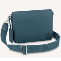 Louis Vuitton LV Unisex New Messenger Blue Aerogram Cowhide Leather Textile Lining (3)