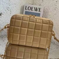 Louis Vuitton LV Unisex Troca MM Handbag Beige Damier Quilt Lambskin Calfskin (4)