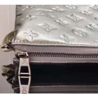 Louis Vuitton LV Women Coussin BB Handbag Silver Monogram Embossed Puffy Lambskin (5)