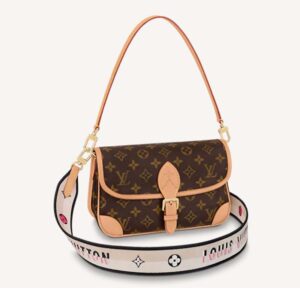 Louis Vuitton LV Women Diane satchel Brown Monogram Coated Canvas Textile Lining