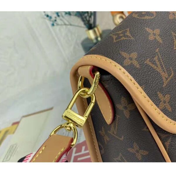 Louis Vuitton LV Women Diane satchel Brown Monogram Coated Canvas Textile Lining (12)