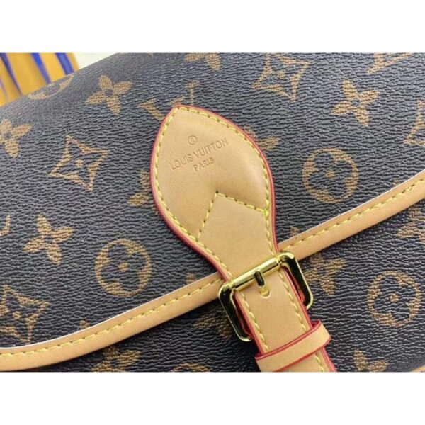 Louis Vuitton LV Women Diane satchel Brown Monogram Coated Canvas Textile Lining (2)