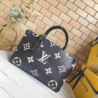 Louis Vuitton LV Women Grand Palais Tote Bag Black Monogram Embossed Grained Cowhide (8)