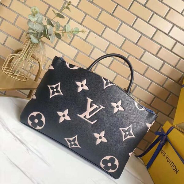 Louis Vuitton LV Women Grand Palais Tote Bag Black Monogram Embossed Grained Cowhide (7)