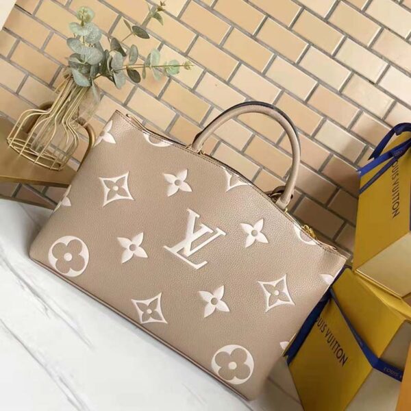 Louis Vuitton LV Women Grand Palais Tote Bag Dove Monogram Embossed Grained Cowhide (4)