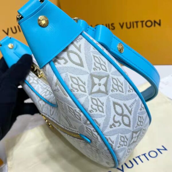 Louis Vuitton LV Women Loop Ecru Blue Since 1854 Jacquard Textile Cowhide Leather (18)