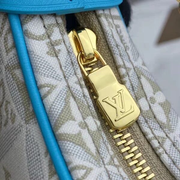 Louis Vuitton LV Women Loop Ecru Blue Since 1854 Jacquard Textile Cowhide Leather (7)