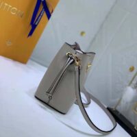 Louis Vuitton LV Women Nano Lockme Bucket Bag Greige Beige Grained Calf (10)