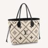 Louis Vuitton LV Women Neverfull MM Tote Crème Beige Grained Cowhide Leather