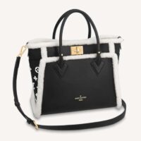 Louis Vuitton LV Women On My Side MM Handbag Black Shearling Grained Calf (1)