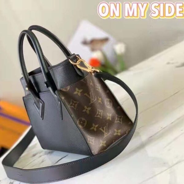 Louis Vuitton LV Women On My Side PM Handbag Black Monogram Coated Canvas Calf (5)