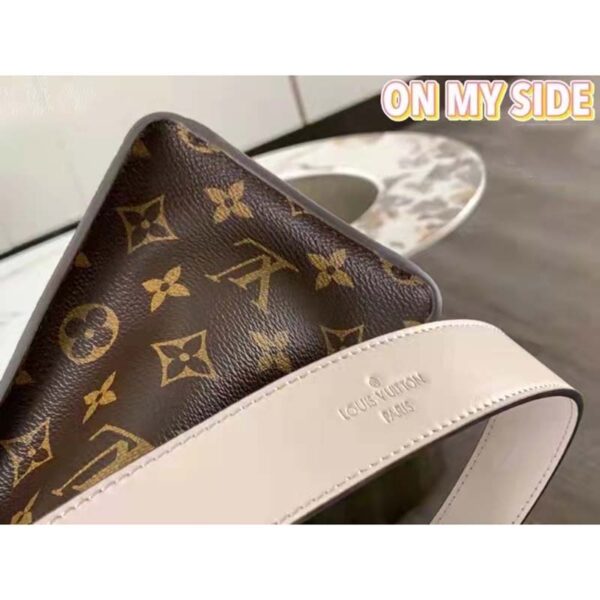 Louis Vuitton LV Women On My Side PM Handbag Greige Monogram Coated Canvas Calf (9)