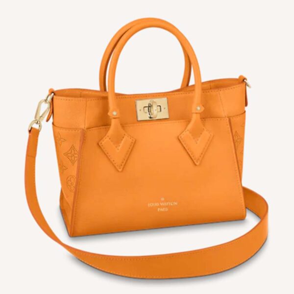 Louis Vuitton LV Women On My Side PM Handbag Orange Monogram Coated Canvas Calf (1)