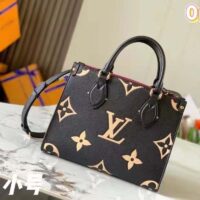 Louis Vuitton LV Women Onthego PM Tote Black Embossed Grained Cowhide Leather (10)