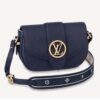 Louis Vuitton LV Women Pont 9 Soft MM Handbag Blue Grained Calfskin