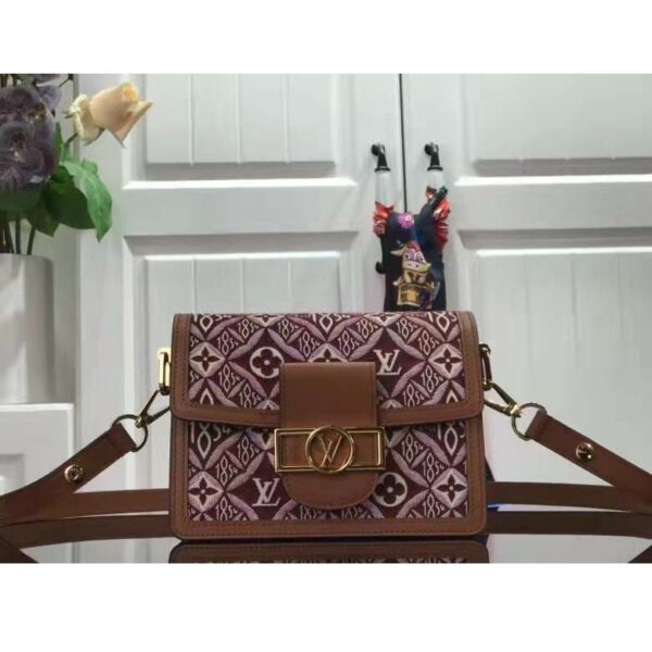 Louis Vuitton LV Women Since 1854 Dauphine Mini Handbag Monogram Flowers Cowhide (2)