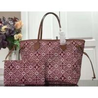 Louis Vuitton LV Women Since 1854 Neverfull MM Tote Red Monogram Flowers Canvas (7)