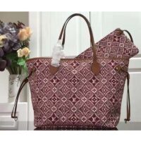 Louis Vuitton LV Women Since 1854 Neverfull MM Tote Red Monogram Flowers Canvas (7)