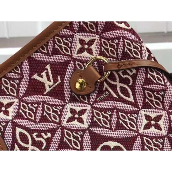 Louis Vuitton LV Women Since 1854 Neverfull MM Tote Red Monogram Flowers Canvas (4)