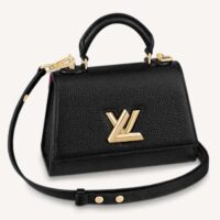 Louis Vuitton LV Women Twist One Handle BB Handbag Black Taurillon Cowhide (8)