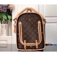 Louis Vuitton Unisex Dog Bag Carrier Brown Monogram Coated Canvas Cowhide Leather (2)