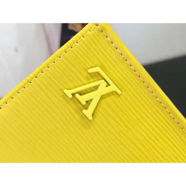 Louis Vuitton Unisex Petit Sac Plat Yellow Epi Embossed Supple Grained Cowhide (3)