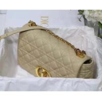 Dior Women CD Large Dior Caro Bag Beige Supple Cannage Calfskin (10)