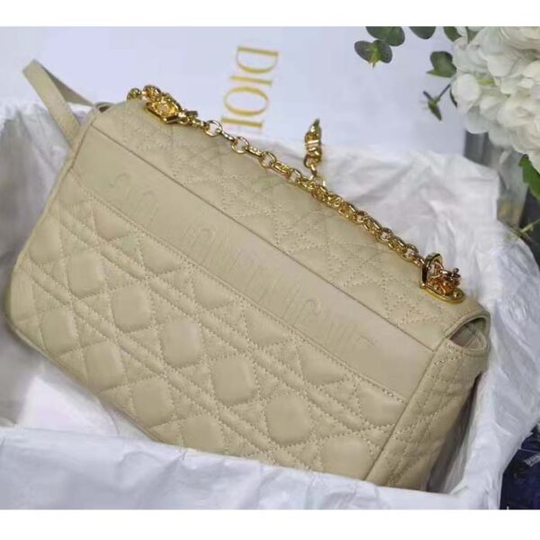 Dior Women CD Large Dior Caro Bag Beige Supple Cannage Calfskin (8)