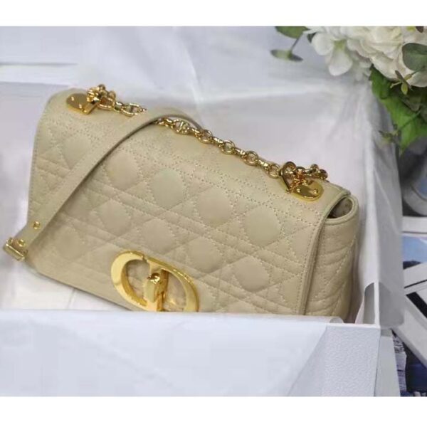 Dior Women CD Medium Dior Caro Bag Beige Supple Cannage Calfskin (1)