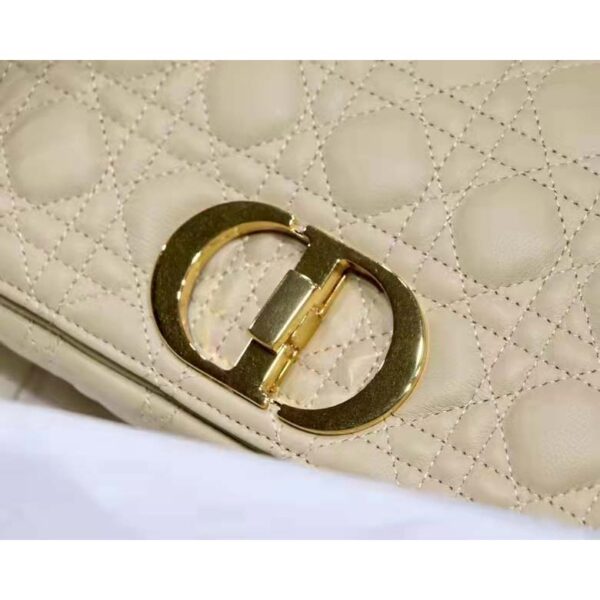 Dior Women CD Medium Dior Caro Bag Beige Supple Cannage Calfskin (8)