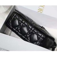 Dior Women CD Medium Dior Caro Bag Black Quilted Macrocannage Calfskin (12)