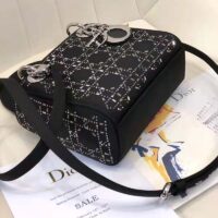 Dior Women CD Mini Lady Dior Bag Black Strass Cannage Satin (8)