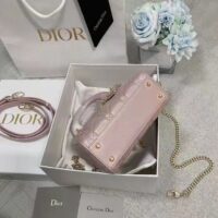 Dior Women CD Mini Lady Dior Bag Lotus Pearlescent Cannage Lambskin (5)