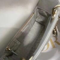 Dior Women CD Mini Lady Dior Bag Opaline Gray Pearlescent Cannage Lambskin (2)